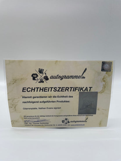 Guitar plate Nathan Evans Signed autograph music charts collect new guitar