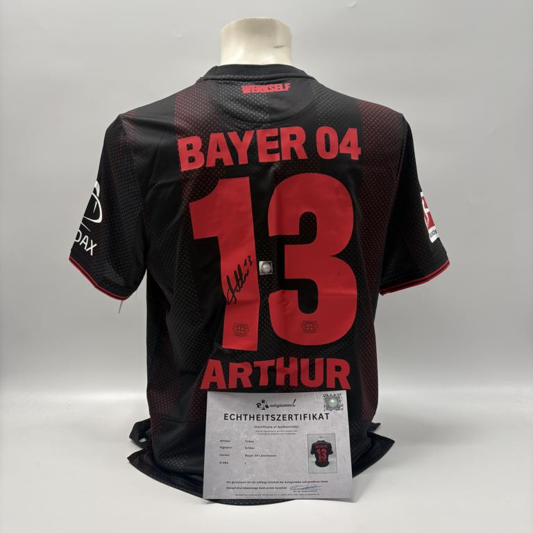Bayer Leverkusen Trikot Arthur signiert New Balance COA Autogramm L