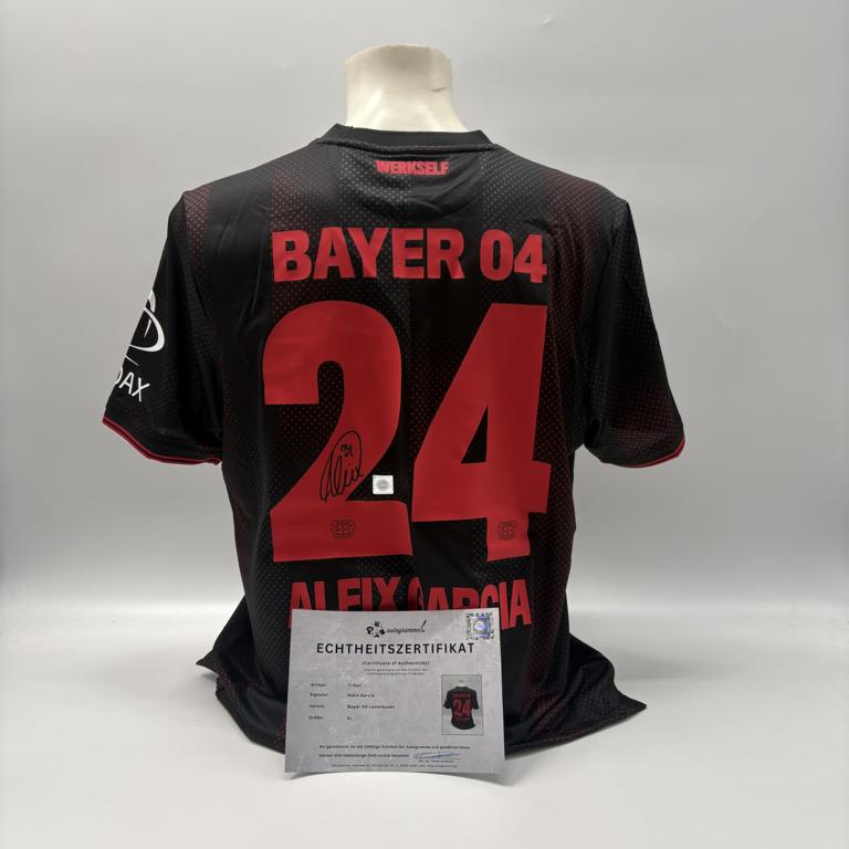 Bayer Leverkusen Trikot Aleix Garcia signiert New Balance COA Autogramm XL