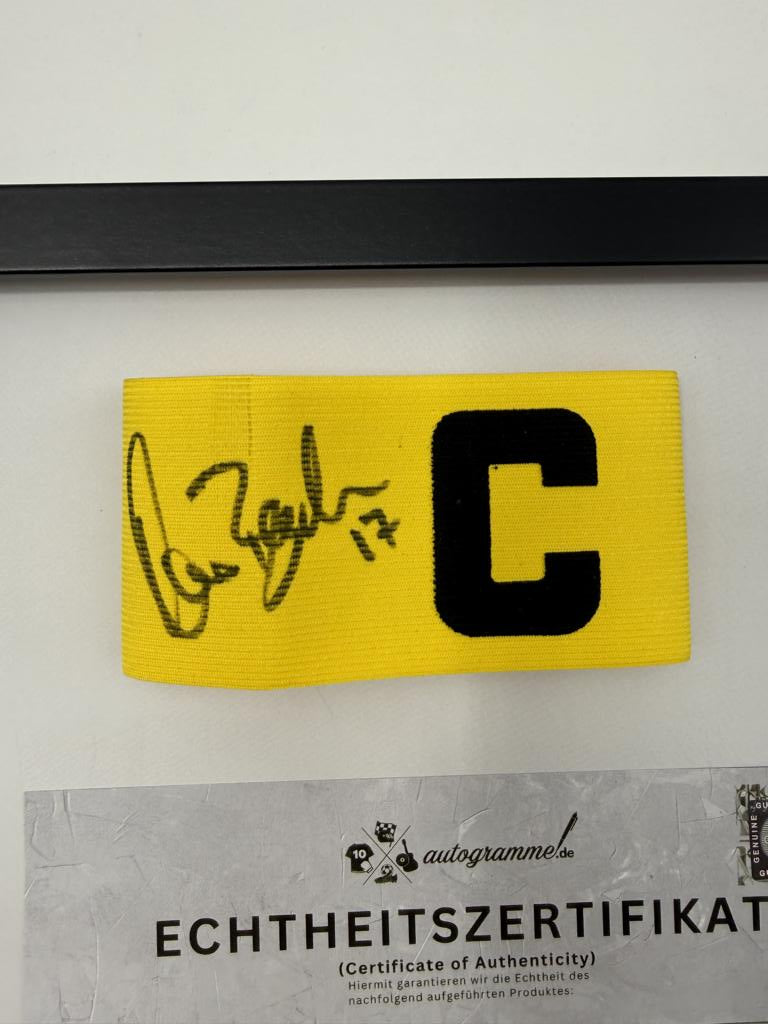 Kapitänsbinde Marco Bode signiert im Rahmen Werder Bremen COA Fußball