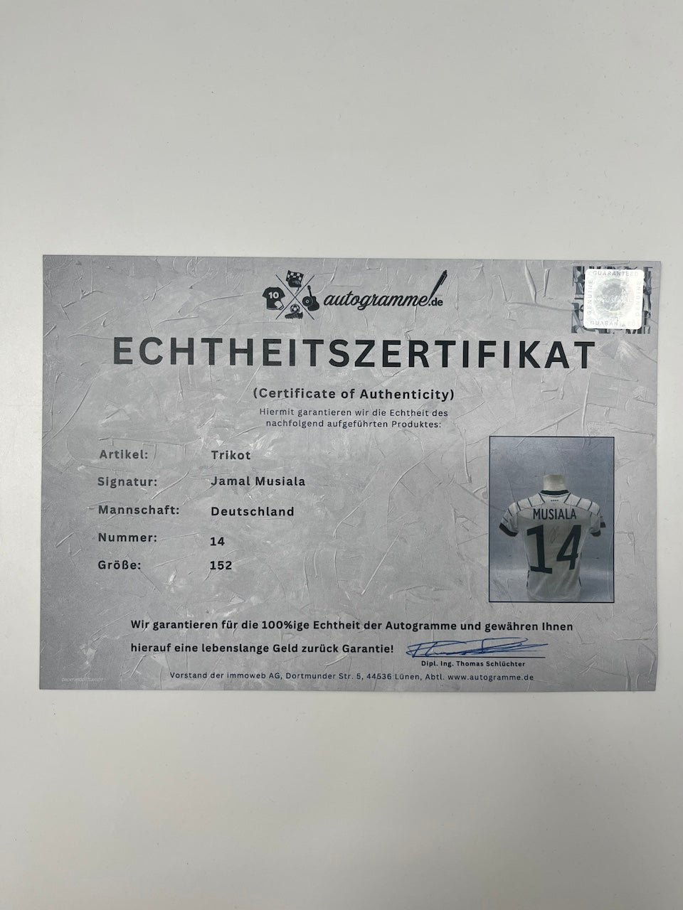 DFB jersey Jamal Musiala signed Adidas COA Germany autograph 152