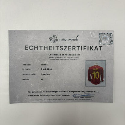 Spanien Trikot langarm Dani Olmo signiert Adidas COA Autogramm M