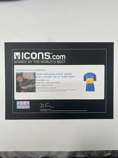 Boca Junior jersey signed by Diego Maradona, autographed COA L