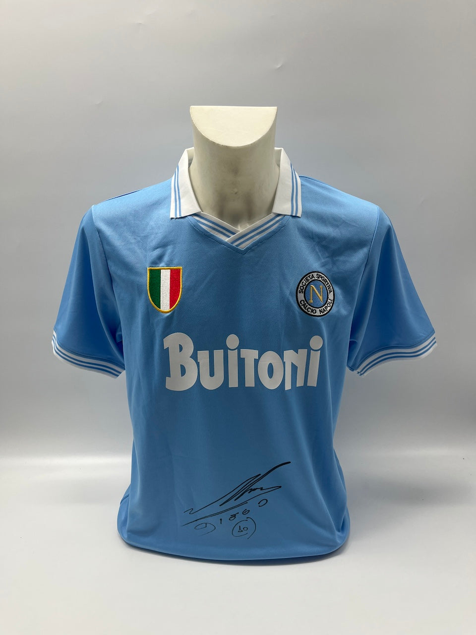SSC Napoli jersey signed by Diego Maradona, autographed COA L