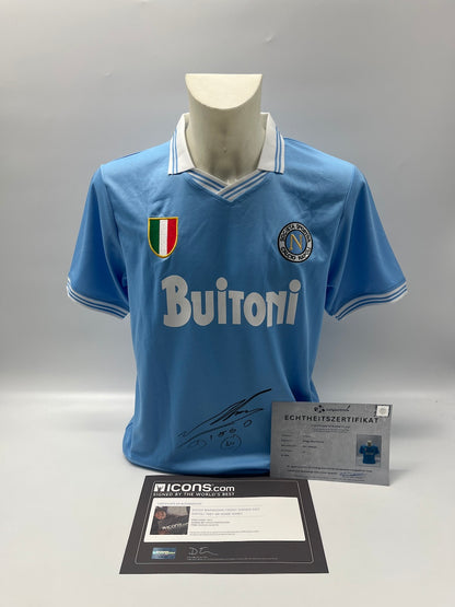 SSC Napoli jersey signed by Diego Maradona, autographed COA L
