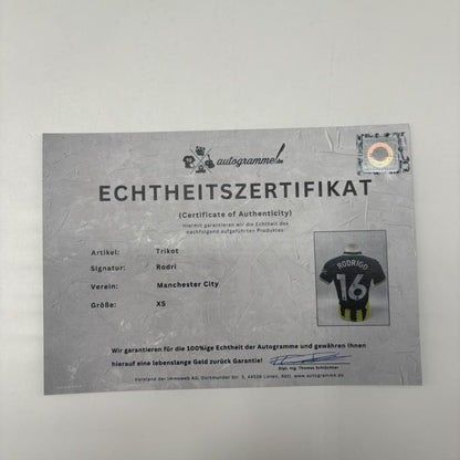 Manchester City Trikot Rodri signiert Autogramm Puma COA neu XS