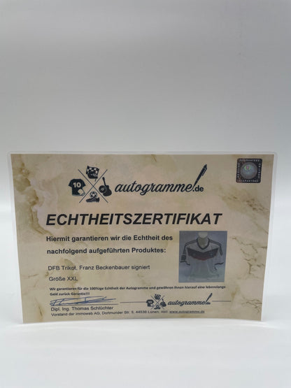 DFB jersey Franz Beckenbauer signed Adidas Coa Germany DFB Kaiser XXL