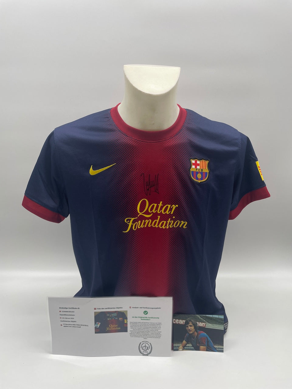 FC Barcelona jersey Johan Cruyff signed autograph Nike Netherlands Holland 158-170