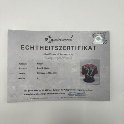 Bayern München Trikot David Alaba signiert Adidas COA Autogramm L
