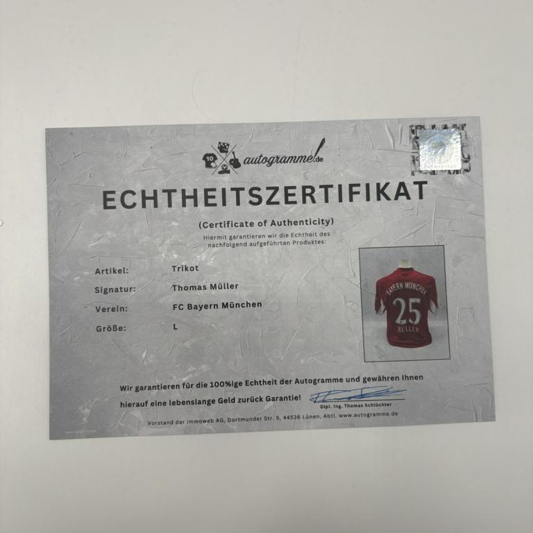 Bayern München Trikot Thomas Müller signiert Autogramme Adidas L
