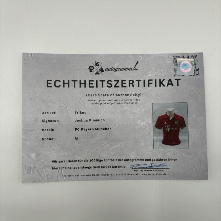 Bayern München Trikot Joshua Kimmich signiert Adidas FCB M