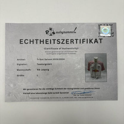 RB Leipzig Trikot 2023/2024 Teamsigniert Red Bull COA Nike L