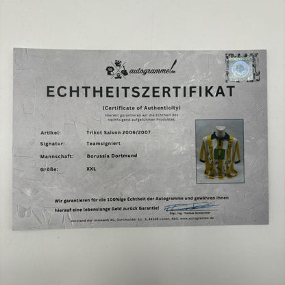 BVB Trikot 2006/2007 Teamsigniert Borussia Dortmund COA Nike XXL