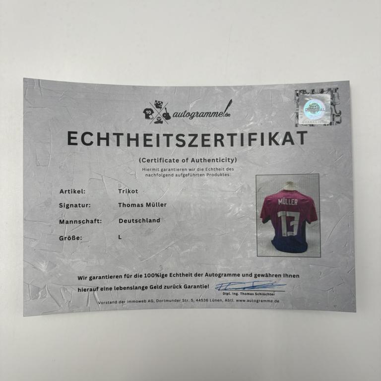 DFB Trikot Thomas Müller signiert Autogramm Deutschland Adidas L