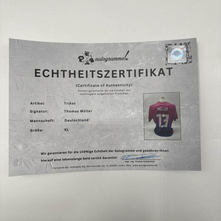DFB Trikot Thomas Müller signiert Autogramm Deutschland Adidas XL
