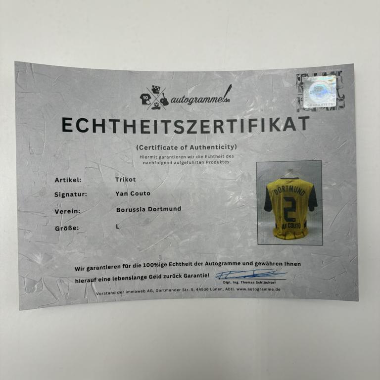 Borussia Dortmund Trikot Yan Couto signiert BVB Puma L