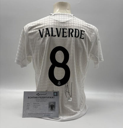 Real Madrid Authentic-Trikot Federico Valverde signiert Autogramm Adidas COA L