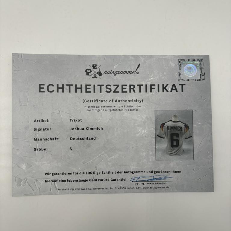 DFB Trikot WM 2026 Joshua Kimmich signiert Autogramme Adidas COA neu S