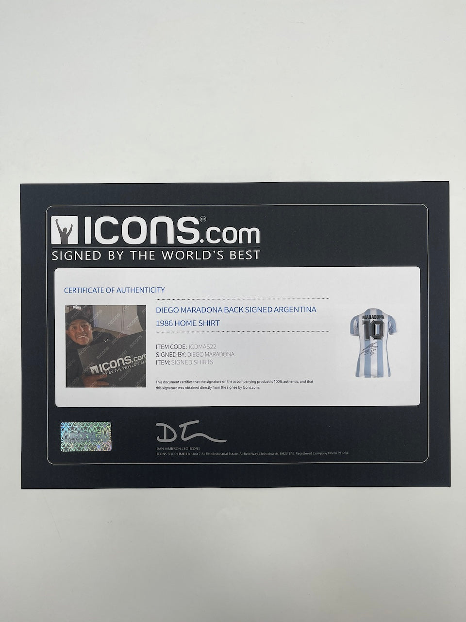 Argentina jersey Diego Maradona signed autograph COA new L