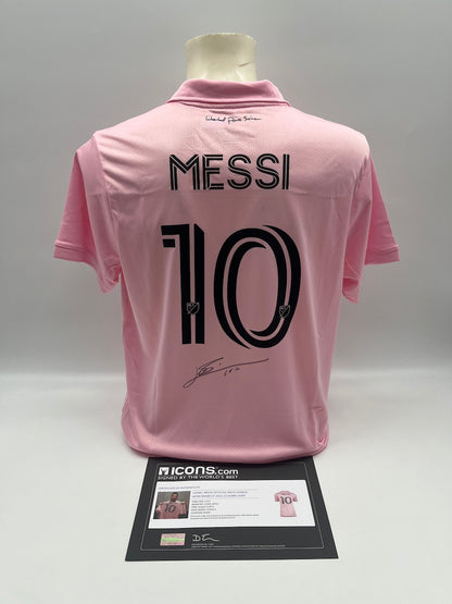 Inter Miami jersey signed by Lionel Messi, autographed Adidas COA L