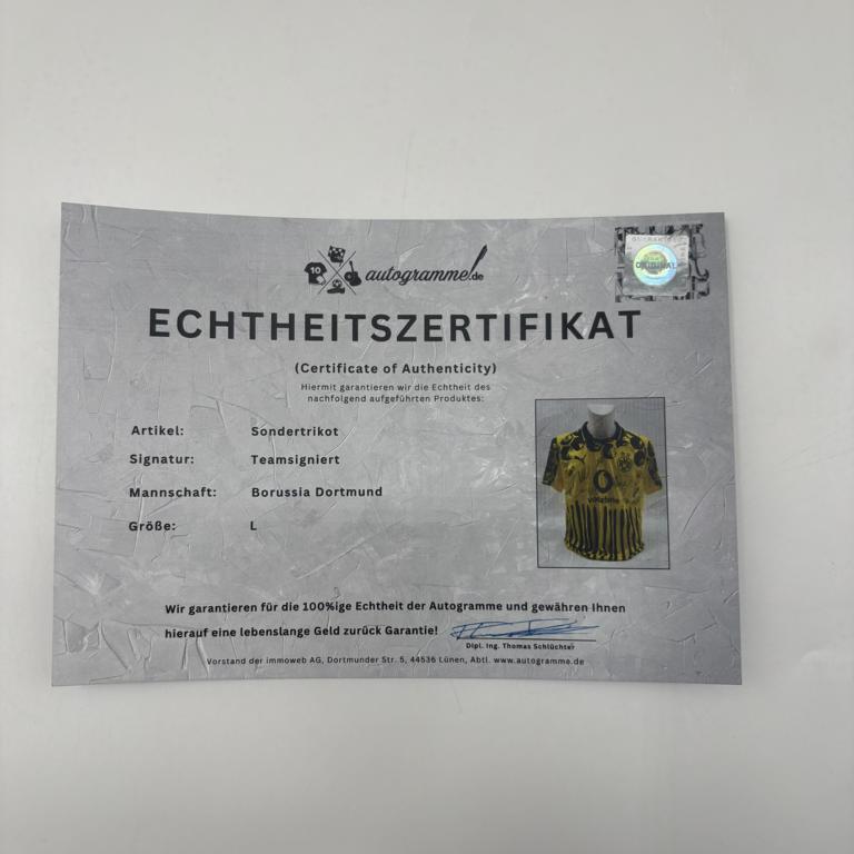 BVB Sondertrikot 2025 Klub WM Teamsigniert Borussia Dortmund COA Puma L