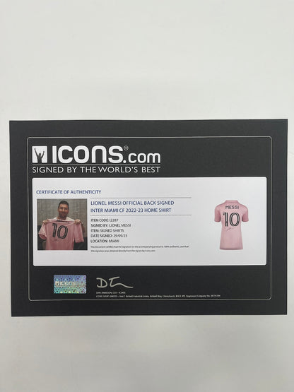 Inter Miami jersey signed by Lionel Messi, autographed Adidas COA L