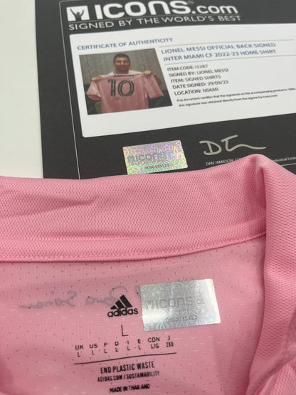 Inter Miami jersey signed by Lionel Messi, autographed Adidas COA L