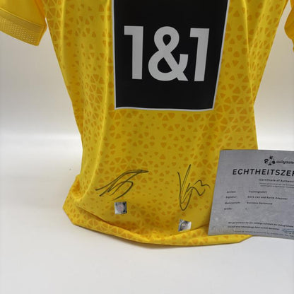 Borussia Dortmund Trainingsshirt Emre Can und Karim Adeyemi signiert Puma COA  Autogramm L