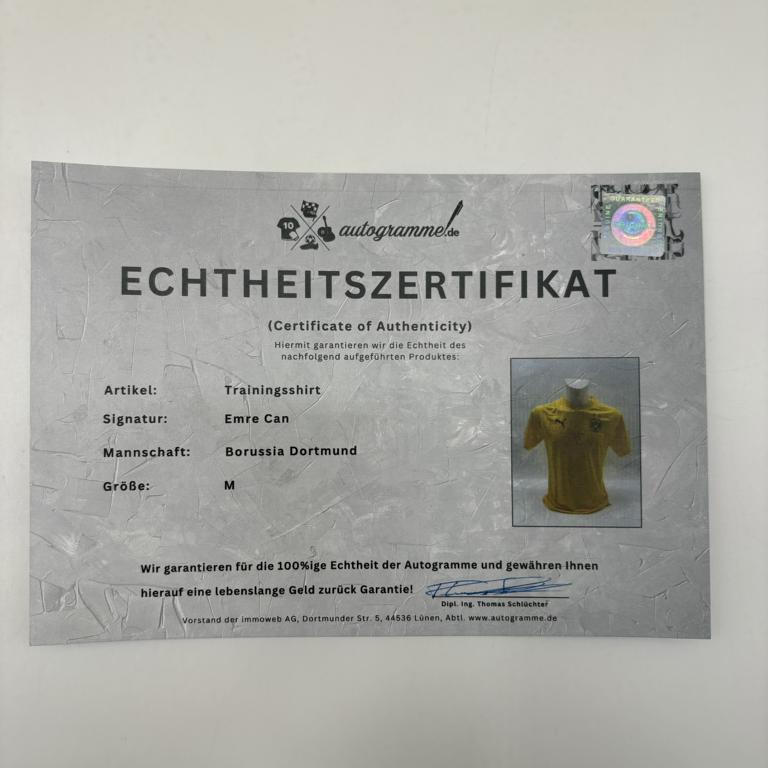 Borussia Dortmund Trainingsshirt Emre Can signiert Puma COA  Autogramm M