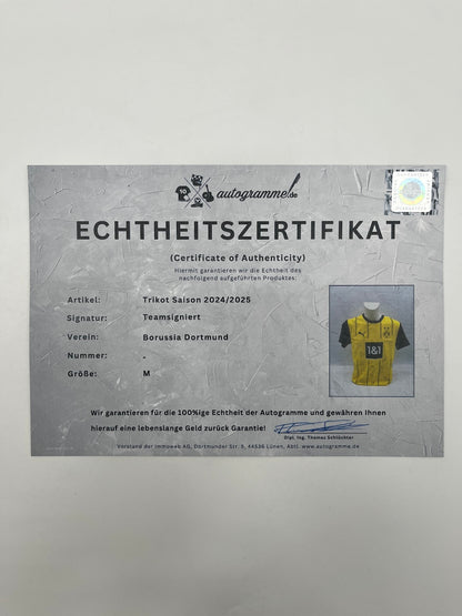 BVB jersey 2024/2025 team signed Borussia Dortmund Bundesliga COA Puma M