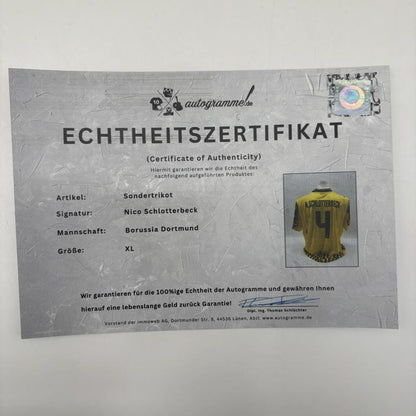Borussia Dortmund Sondertrikot Nico Schlotterbeck signiert Autogramm Puma BVB XL