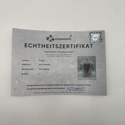 RB Leipzig Trikot Xavi Simons signiert Autogramm Puma COA L