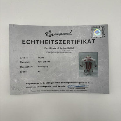 RB Leipzig Trikot Xavi Simons signiert Autogramm Puma COA M