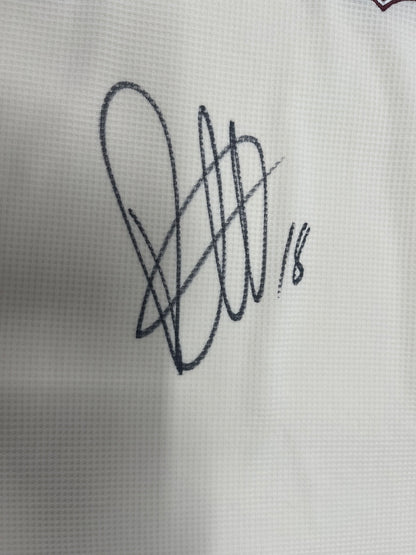 Olympique Lyon jersey signed by Rayan Cherki in Adidas COA 128 frame