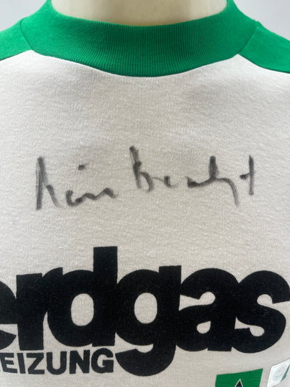 Reproduction Borussia Mönchengladbach jersey, signed by Rainer Bonhof, autograph S