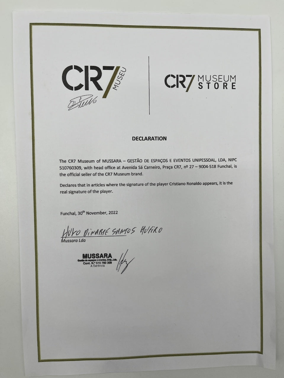 Portugal Trikot Cristiano Ronaldo signiert im Rahmen Nike COA 137-147
