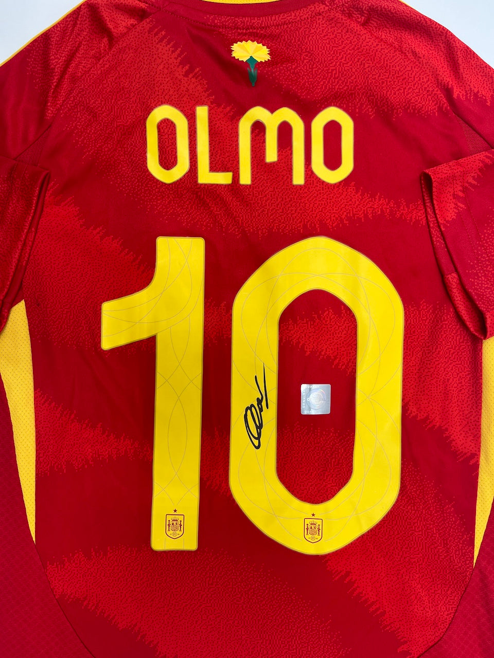 Spanien Trikot Dani Olmo signiert im Rahmen Adidas COA 140