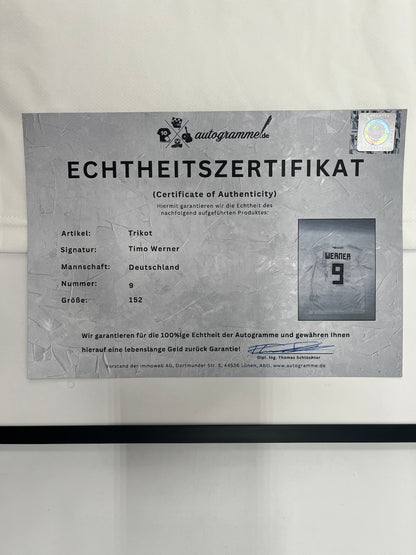 Germany jersey signed by Timo Werner in Adidas COA 152 frame
