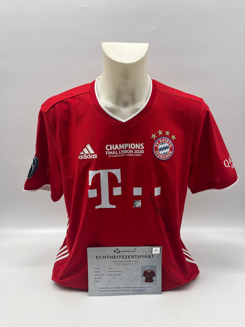Bayern München Trikot Alphonso Davies signiert Autogramm Adidas COA XL
