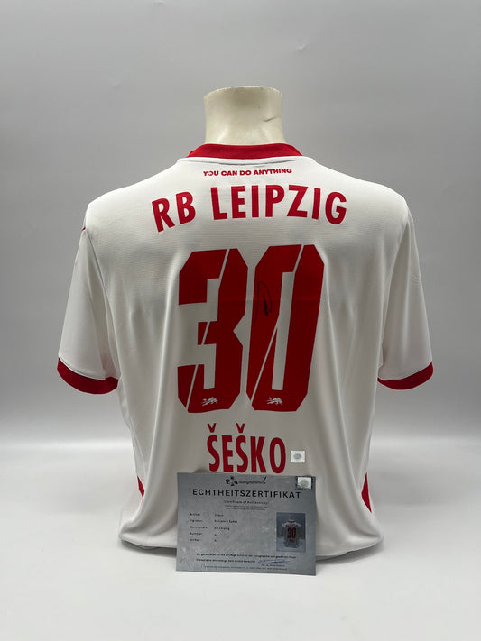 RB Leipzig Trikot Benjamin Sesko signiert Autogramm Puma COA XL