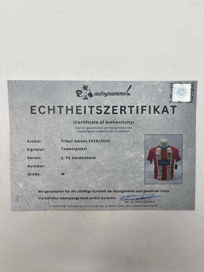 FC Heidenheim Jersey 2019/2020 Team Signed COA Nike M