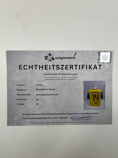 Borussia Dortmund jersey signed by Maximilian Beier, BVB Puma, new, XL
