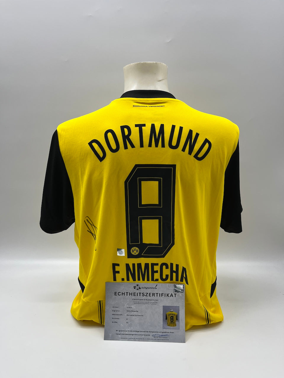 Borussia Dortmund jersey signed by Felix Nmecha, BVB Puma, new, XL