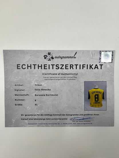 Borussia Dortmund jersey signed by Felix Nmecha, BVB Puma, new, XL
