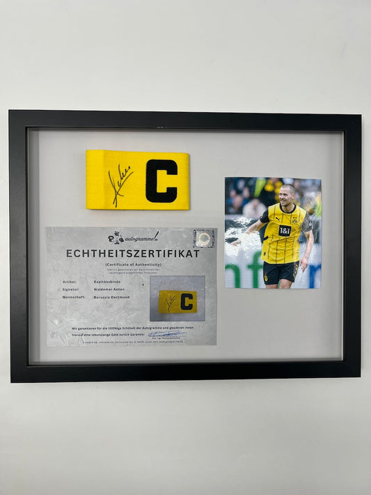 Kapitänsbinde Waldemar Anton signiert im Rahmen Borussia Dortmund neu COA