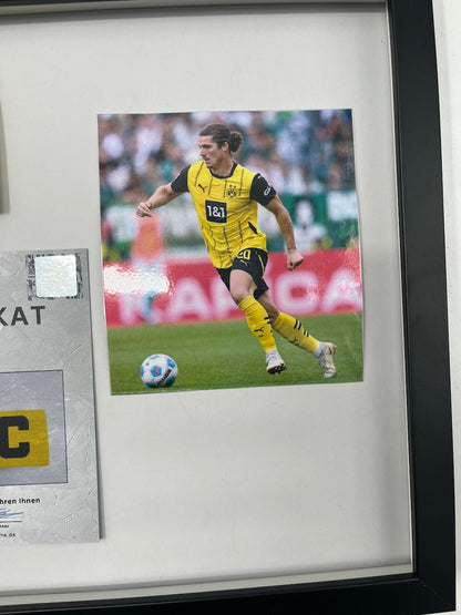 Captain's armband signed by Marcel Sabitzer as part of the Borussia Dortmund COA