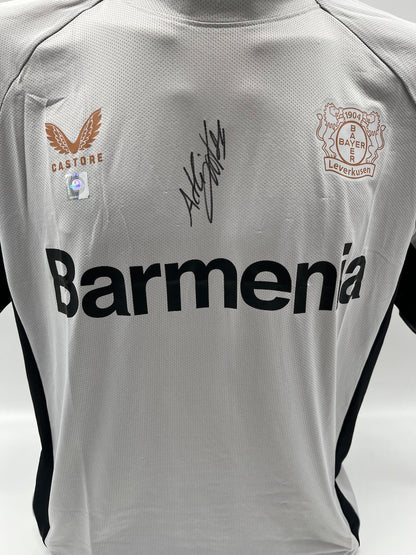 Bayer Leverkusen training shirt signed by Amine Adli, Castore L