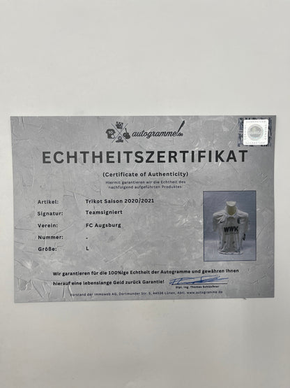 FC Augsburg Jersey 2020/2021 Team Signed COA Nike L