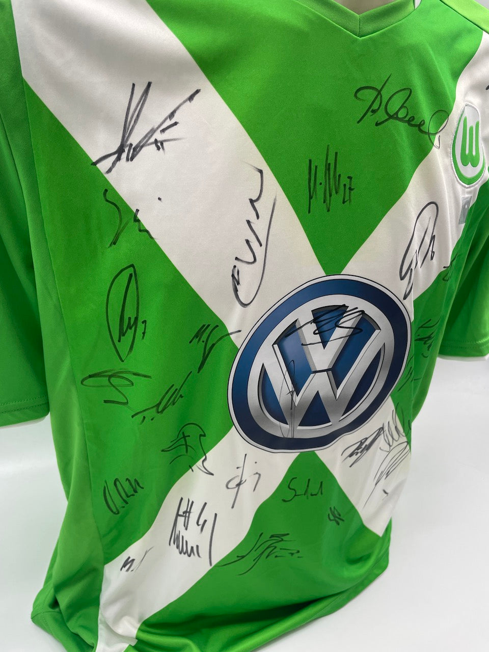 VFL Wolfsburg Trikot 2014/2015 Teamsigniert Autogramm Kappa COA L