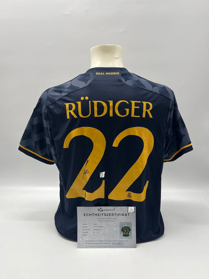 Real Madrid jersey Antonio Rüdiger signed autograph Adidas COA L